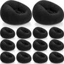 Realspring Inflatable Bean Bag Chairs Outdoor Blow up Camping Chairs Inflatable Lazy Sofa Folding Portable Bean Bag Loungers Couch for Movie Night(Black,12 Pcs), 38.5 X 21.6 X 11 Inches