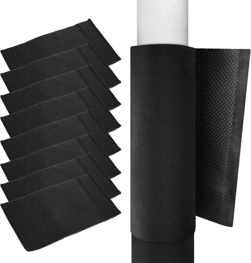 8PCS Basement Pole Wrap Cover 23.6x11.8 Garage Pole Wrap Padding with 10mm Thick Foam Insert, Soft Protective Easy Install Remove with Hook and Loop Anti-Slip for Different Size Poles