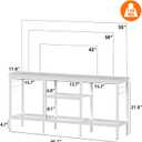 Furologee TV Stand for TVs up to 55 Inch, Entertainment Center with Open Storage Shelves, Media Console Table with Soundbar Shelf for Living Room, Bedroom, White