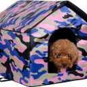 Outdoor Cat Houses Pet Dog Houses for Small Dogs, Outdoor Cat House Waterproof and Warm, Weatherproof Oxford Cloth Cat Kennel House, Wild Cat House Pet Shelter, Medium