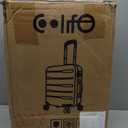 Coolife Luggage Expandable(only 28") Suitcase PC+ABS Spinner Built-In TSA lock 20in 24in 28in Carry on (Charcoal.)