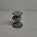 Creative Co-Op Large Distressed Blue Terracotta Pillar Candle Holder (5.5" W x 6.5" H)