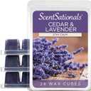 Scentsationals Wax Melts, Wax Cubes Strong Scent - Cedar and Lavender - Long Lasting Scented for Warmer, 10oz (24-Cubes)