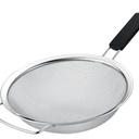 Kafoor 9" Large Extra Fine Mesh Strainer with Thermo Plastic Rubber Handle  Sieve Fine Mesh Stainless Steel  Ideal to Strain Pasta, Quinoa and Rice