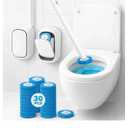 CiLoN WallMounted Disposable Toilet Brush Kit and 30 Fresh Bleach Scrubbing Sponge Pads. Bathroom Space Saving Toilet Wand kit. Toilet Bowl Brush and Holder Set. (Starter Kit + 30 Brush)