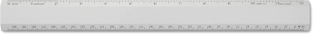 Alumicolor - 1112-1 Aluminum Desk Ruler, 12IN, Silver