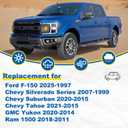 HRSNO® 22"+22" Wipers Replacement for Ford F-150 2025-1997 Chevy Silverado Series 2007-1999 Suburban 2020-2015 Tahoe 2021-2015 GMC Yukon 2020-2014 Ram 1500 2018-2011 Windshield Wiper Blade(Pack of 2)