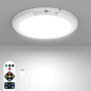 Rechargeable Motion Sensor Closet Light with Remote - Motion Sensor Light Battery Powered, 400LM Wireless Closet Lights Motion Sensored for Closets Shower Bathroom Hallway Pantry,3000K-6500K