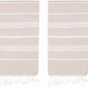 PADISHAHHOME Turkish Beach Towels, Pack of 1| Oversized, Quick Dry, Sand Free | 100% Cotton, Large 38x71 Towels for Beach, Pool, Travel | Ultra-Soft, Compact, and Absorbent | Beige