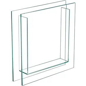 Royal Imports Flower Glass Vase - Flat Square Trim - 12"x12" Tall, Clear - Decorative Modern Floral Centerpiece Accent for Home Decor Living Room Bathroom, Kitchen, Shelf, Table, Entryway, Wedding