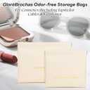 2 x Makeup Bag for Purse:GlorBrochas PU Leather Makeup Pouch Set Large & Small Portable Cosmetic Bags, Waterproof Squeeze Top Coin Purse,Travel Organizer for Makeup,Lipstick, Jewelry,Earbuds(White)
