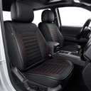TTX LIGHTING Seat Covers Fit for Toyota Tacoma: 2005-2023 Full Set Fit for Toyota Tacoma Truck Double Crew Cab Car Seat Covers Faux Leather Automotive Seat Cushion Protectors(5 Seats, Red Line)