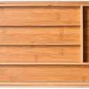 Copco Expandable Bamboo Flatware Drawer Organizer, 18" x 13" - Adjustable Storage Tray for Utensils, Cutlery, Tools - Expands to Fit Most Drawers, Ideal for Kitchen & Home Organization
