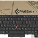 Replacement Laptop Keyboard for Lenovo Thinkpad T470 T480 A475 A485 US Layout with Frame Pointer, Non-Backlight