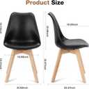 OLIXIS Dining Chairs Set of 8 Kitchen Mid Century Modern Chairs with Wood Legs and PU Leather Cushion for Living Room Bedroom Outdoor Lounge, Black