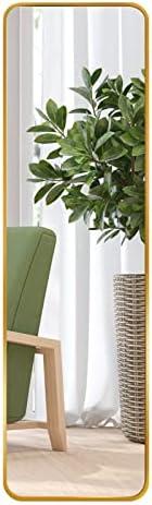 Giftgarden 47"x14" Gold Full Length Mirror Aluminum Framed, Modern Long Wall Mirror Tall Full-Body, Wall Mounted or Over The Door Hanging for Bedroom Closet Bathroom, Golden