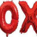Soochat XOXO Balloons | Valentine Letters Mylar Foil Balloons - Bachelorette Parties Wedding Bridal Showers Photo Props Decorations Valentines Day Party Supplies (Red)
