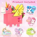 Gloween Valentines Day Boxes and Cards for Kids Classroom School Exchange, Great Valentines Gifts Party Favors for Boys Girls (1 Unicorn Box, 32 Valentine Cards, 1 Teacher Card)