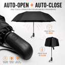 Prostorm Vented Travel Umbrella | Strong Compact Windproof Umbrella | Deep Dome Coverage | Auto Open/Close | Portable Pop Up with Large Coverage | Fits Car & Backpack