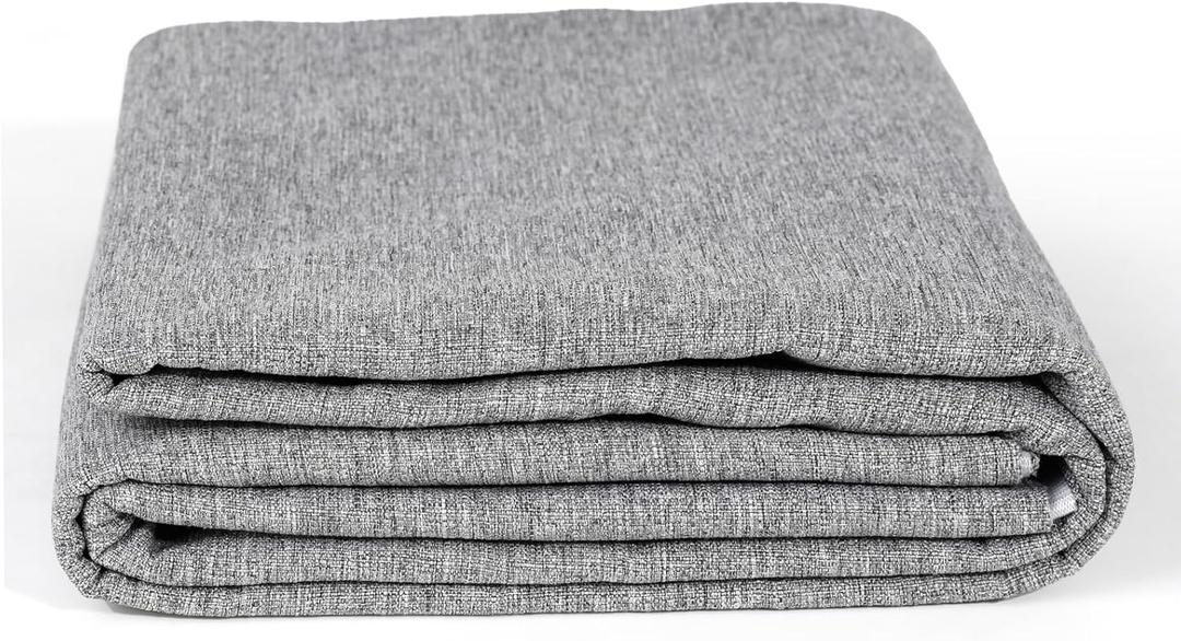 Faux Linen Upholstery Thickened Fabric - 100% Polyester, 12OZ Durable Cloth for Sofa, Chair, Seat Repair & DIY Projects (Gray, 3.3 Yards - 57x118 Inch)