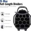 15-Way Golf Stand Bag, Lightweight & Full-Length Dividers,Rain Hood