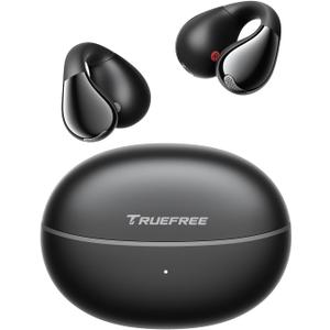 truefree B1 Open-Ear Wireless Earbuds, Bluetooth 5.4 Headphones with Spatial Audio, Ultra-Light Clip-On Fit, 25H Battery, Fast Charging, Multipoint Connection, App Customization, Workouts, Commute