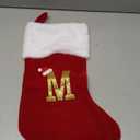 Christmas Stockings with Letters M, Large Super Soft Christmas Stockings Red Velvet with White Super Soft Plush Cuff for Christmas Xmas Tree Holiday Fireplace