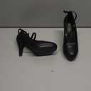 IDIFU Women's Tracy Platform High Heels Closed Toe Pumps Strappy Cross Ankle Strap Shoes for Casual Work Wedding (7.5)