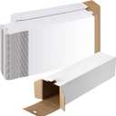 Colarr 50 Pcs Mailing Tube 3 x 3 x 12 Inch Square Cardboard Box, White