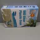 Turbo Bee 300 Pack 9oz Clear Plastic Cups,Disposable Crystal Drinking Cups,PET Plastic Party Cups for Wine,Juice,Iced Coffee and Cold Drinks