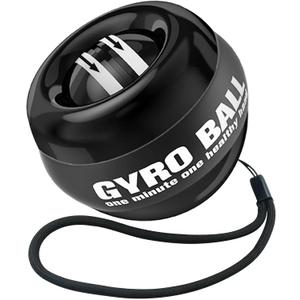 Wrist Trainer Ball Auto-Start Gyroscopic Forearm Exerciser Gyro Ball for Strengthen Arms, Fingers, Bones and Muscles (Black Diamond No Light)