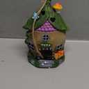 Hanging Fairy Bird Houses for Outside with Solar Light, Hand-Painted Acorn Home Statue Solid Made for Wild Birds, Finch, Cardinal, and Bluebird Gifts for Garden Yard Patio