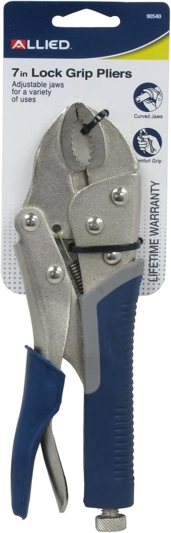 Allied Tools 7" LOCK GRIP PLIERS WITH CUTTER,90540