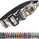 TSPRO Premium Dog Collars Tactical Dog Collar with Handle and Heavy Duty Quick-Release Metal Buckle Durable Thick and Adjustable for Medium to Large Dogs (Military Green L) (Handle-Equipped L (17.5"-24.5" Adjustable))