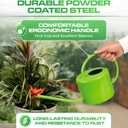 Plexon Long Spout Watering Can Indoor Plants, 40 oz Small Watering Can Pot Metal for Garden Flowers House Plants Mini, Powder Coated, for Mom Girlfriend Daughter, Green