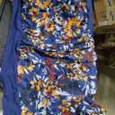 Halcurt Women's Plus Size Boyleg One Piece Swimsuit with Shorts Ruched Tummy Control Modest Bathing Suit (4X, Yellow Floral/Navy)