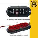 TMH 6" Oval Red LED Trailer Tail Light Surface Mount 10 LED Waterproof Stop Brake Turn Trailer Lights for Truck RV Bus Lorry Low-High Brightness 12V DC, 2PCS
