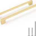 25 Pack 10-1/16 Inch Brushed Gold Cabinet Pulls Solid Zinc Alloy Gold Cabinet Handles - Brushed Brass Dresser Drawer Pulls for Kitchen Cabinet Hardware Zinc Alloy Handles