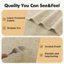 JIUZHEN Round Table Cloth Faux Linen Farmhouse Tablecloth Wrinkle and Stain Resistant Decorative Fabric Table Cover for Kitchen, Dining Room, Parties and Camping, Beige, 120 Inch Round