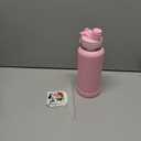 Swigina [2-IN-1 LID] Insulated Water Bottle with Silicone Boot (36hrs Cold/18hrs Hot) - DIY Stickers, Leakproof, BPA Free, 32 oz (Pink)