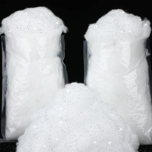 2 Bags Christmas Fake Snow Decoration Fluffy Artificial Cotton Fiber Fluffy Fake Clouds Soft Blanket for Crafts Mantle Village Christmas Winter Indoor Home Decoration(Glitter Silver)