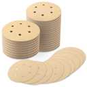 100 PCS 6 Inch Sanding Discs 120 Grit, 6 Hole Hook and Loop Round Sandpaper for Random Orbital Sander