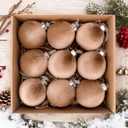 9 Pcs Christmas Tree Ornaments Set, 80mm/3.15in Large Velvet Christmas Balls for Xmas Tree Decorations Shatterproof Hanging Flocked Balls Ornaments Brown