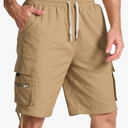 Mens Cotton Cargo Hiking Shorts with Multi Pockets Summer Outdoor Work Casual Shorts, Size 2XL