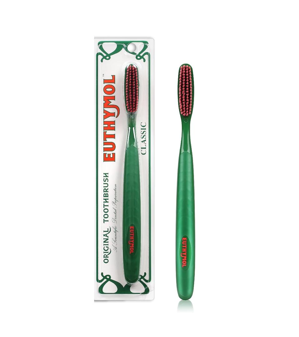 Euthymol Original Toothbrush (Classic, 1 Count) - Extra-Large, Wide, Soft Bristles for Sensitive Teeth, Gums. Effective, Gentle, Quick Cleaning.