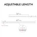 Design House Tension Shower Rod, 36-63", White