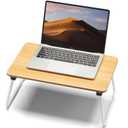 FISYOD Foldable Lap Desk, Laptop Bed Desk, Portable Bed Table, Laptop Stand for Bed & Couch, Lightweight & Mini - Oak