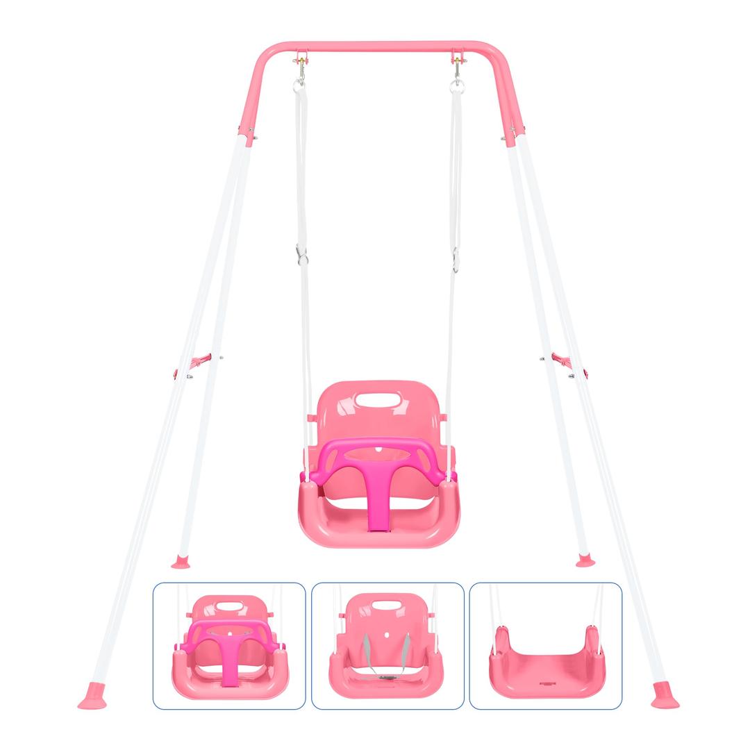 3-in-1 Height Adjustable Baby Swing Set for Ages 1-10 Years Safe & Durable