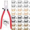 shynek 40pc Key Fob Hardware Set - 1 Inch Keychain Hardware with Pliers for Wristlet, Lanyard & Key Chain Making Supplies
