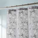 LinenZone Lace Shower Curtains with Elegant Leaf Design. 72 x 72 Size. Can Be Used As Both Rustic Shower Curtain or Modern Shower Curtain. Bathroom Curtain with Scalloped Bottom. (Grace 72 x 72 Grey)